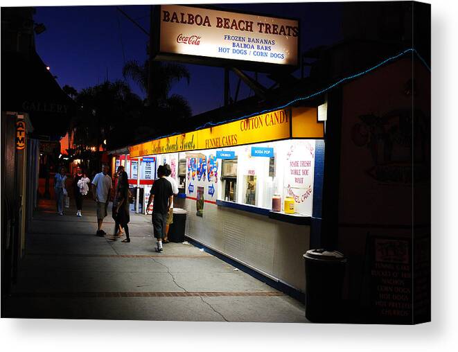 Balboa Canvas Print featuring the photograph Balboa Pier Nghts by James Kirkikis