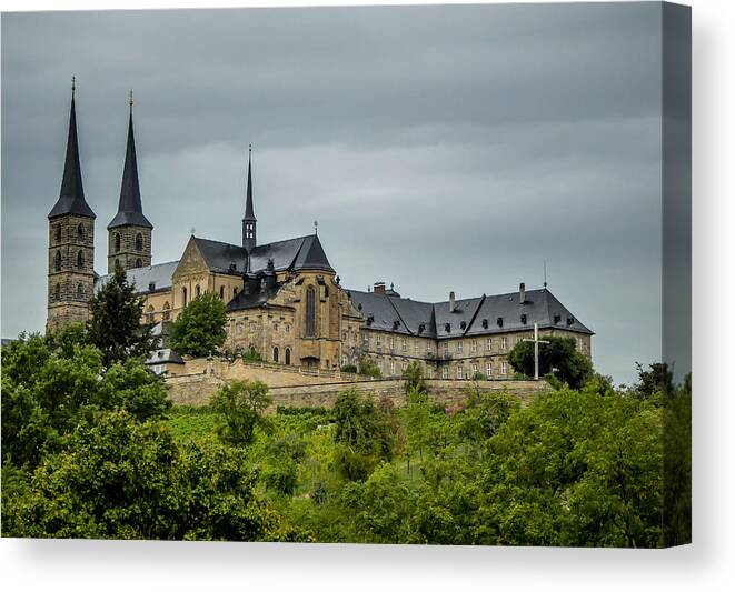 Cathedral Canvas Print featuring the photograph Bamberg Cathedral by Pamela Newcomb