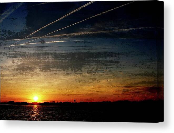 Jersey Shore Canvas Print featuring the photograph Barnegat Bay Sunset 1 - Jersey Shore by Angie Tirado