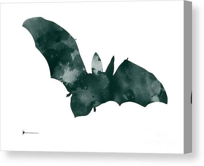  Abstract Canvas Print featuring the painting Bat minimalist watercolor painting for sale by Joanna Szmerdt