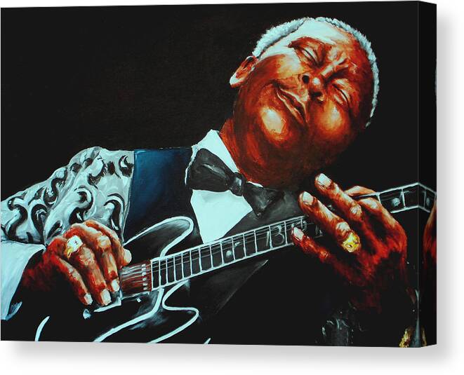 Bb King Canvas Print featuring the painting BB King of the Blues by Richard Klingbeil