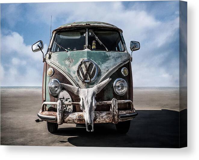 Volkswagen Canvas Print featuring the digital art Beach Bum by Douglas Pittman