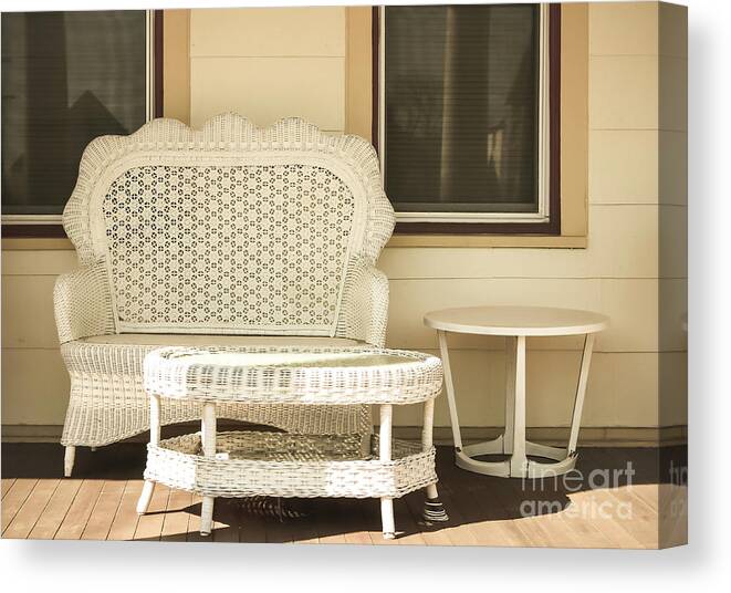 Front Porch Canvas Print featuring the photograph Beach House Front Porch by Colleen Kammerer