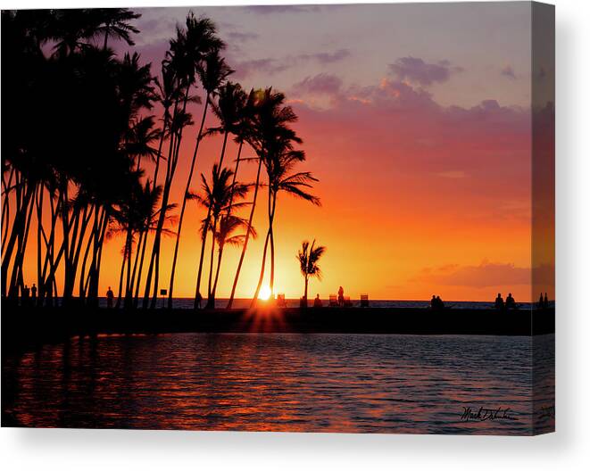 Sunset Canvas Print featuring the photograph Beach Sunset by Mark Dahmke