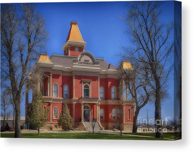 Bent County Courthouse Canvas Print featuring the photograph Bent County Courthouse by Priscilla Burgers