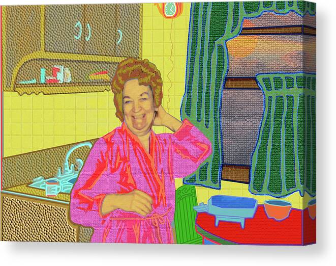Color Canvas Print featuring the digital art Bev's Kitchen by Rod Whyte