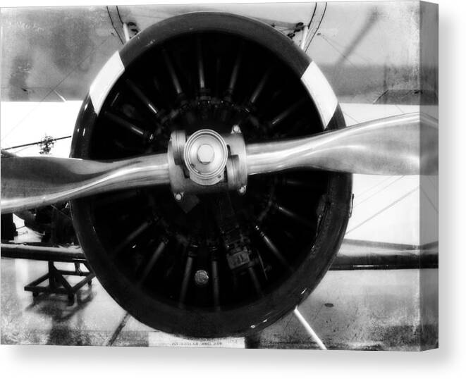Airplane Canvas Print featuring the photograph Biplane Propeller by Matt Hanson