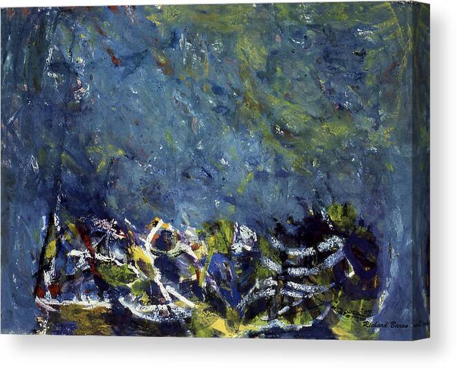 Painting Canvas Print featuring the painting Blue Abstract by Richard Baron