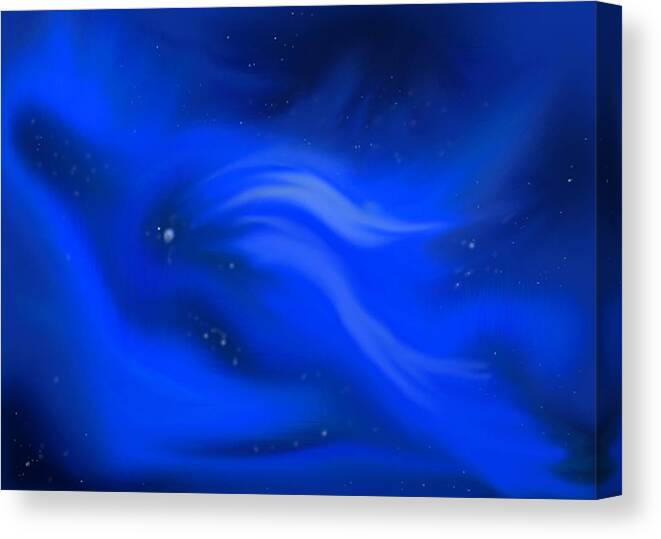 Blue Canvas Print featuring the painting Blue Cosmos by Diane Ellingham