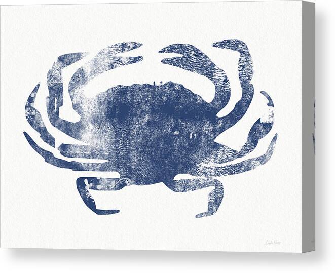 Cape Cod Canvas Print featuring the painting Blue Crab- Art by Linda Woods by Linda Woods