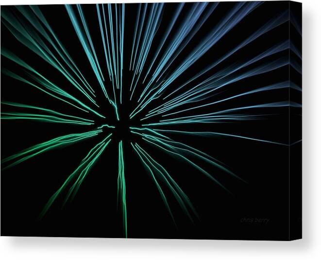 Home Canvas Print featuring the photograph Blue Firework by Chris Berry