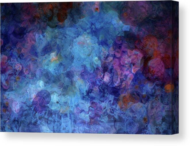 Blue Grotto Hues Of Blue Canvas Print featuring the painting Blue Grotto Painting by Don Wright