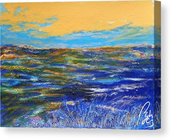 Process Canvas Print featuring the painting Blue landscape I by Bachmors Artist
