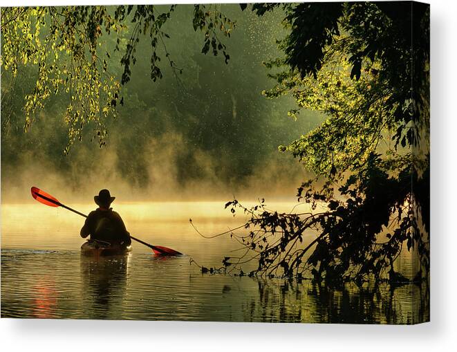 Kayak Canvas Print featuring the photograph Bourbeuse River by Robert Charity