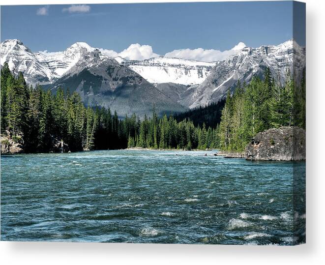 Bow River Canvas Print featuring the photograph Canadian Rockies by Jim Hill