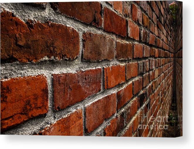 Brick Canvas Print featuring the photograph Brick Wall with Perspective by Blake Webster