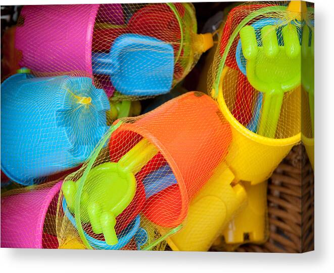 Buckets And Spades Canvas Print featuring the photograph Buckets and Spades by Helen Jackson