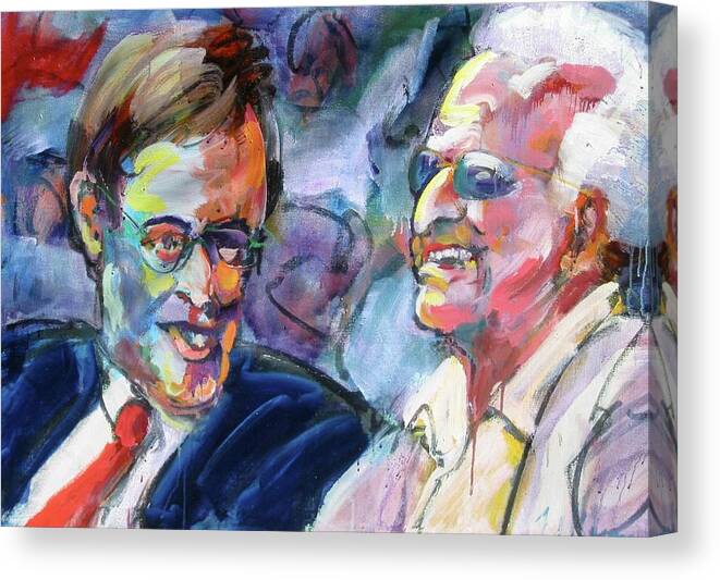 Portraits Canvas Print featuring the painting Bud and Bob by Les Leffingwell