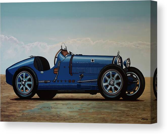 Bugatti Type 35 Canvas Print featuring the painting Bugatti Type 35 1924 Painting by Paul Meijering