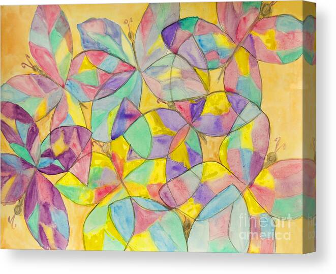 Art Canvas Print featuring the painting Butterflies, painting by Irina Afonskaya