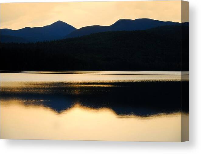 Sunset Canvas Print featuring the photograph Calm over Blue Lake by AnnaJanessa PhotoArt