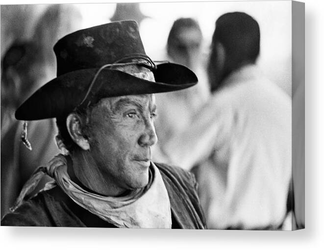 Cameron Mitchell The High Chaparral Set Old Tucson Arizona 1967 Canvas Print featuring the photograph Cameron Mitchell The High Chaparral set Old Tucson Arizona 1967 by David Lee Guss
