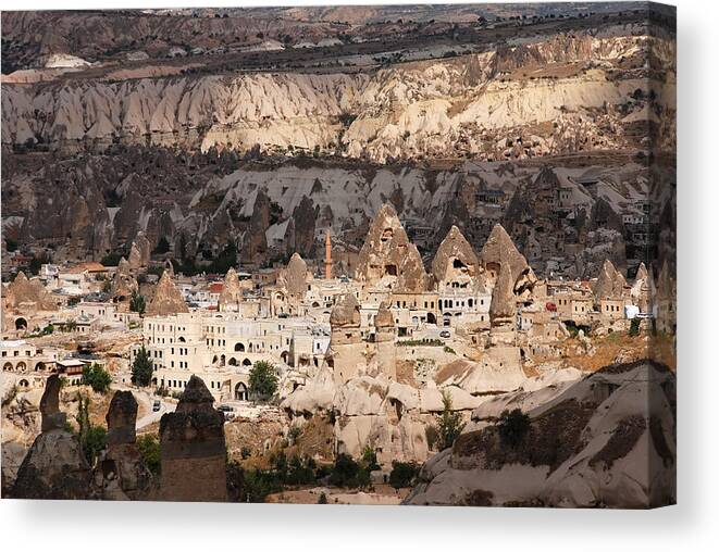 Anatolia Canvas Print featuring the photograph Cappadocian Homes by Jaroslaw Grudzinski