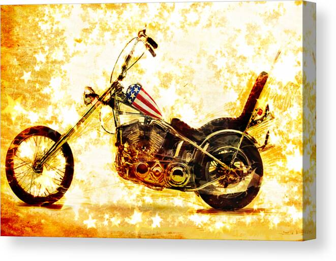 Easy Rider Canvas Print featuring the mixed media Captain America by Russell Pierce