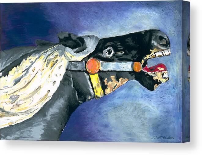 Carousel Horse Canvas Print featuring the painting Carousel Horse 2 by Stephen Anderson