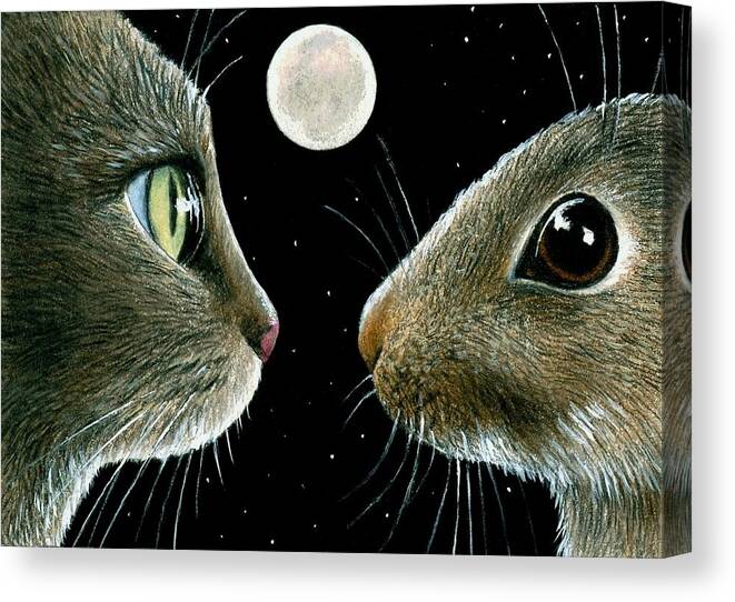 Cat Canvas Print featuring the painting Cat 413 by Lucie Dumas