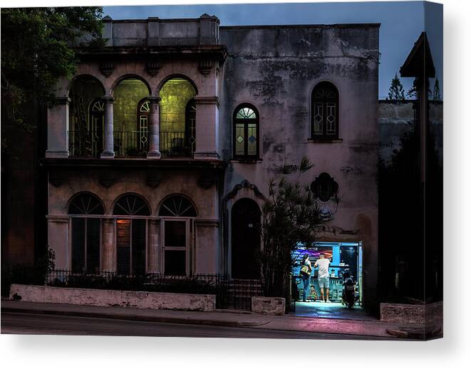 Cell Phone Canvas Print featuring the photograph Cell Phone Shop Havana Cuba by Charles Harden