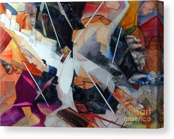 Abstract Canvas Print featuring the painting Centerfold I by John W Walker