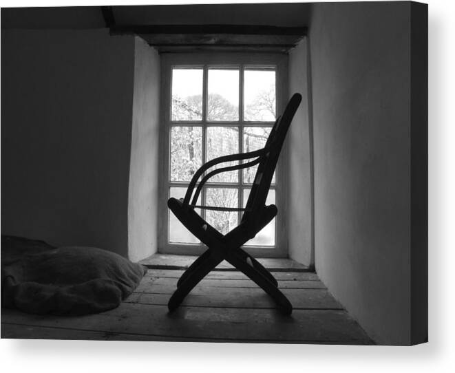 Black And White Canvas Print featuring the photograph Chair Silhouette by Helen Jackson