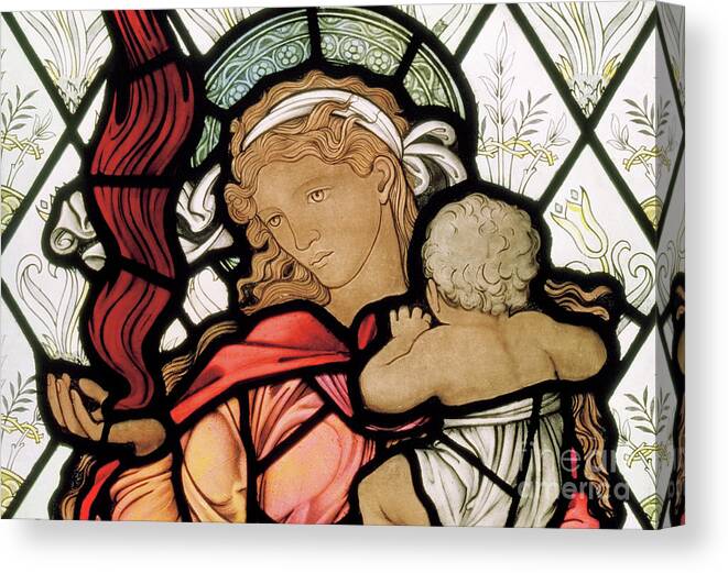 Charity Canvas Print featuring the glass art Charity by Edward Burne-Jones