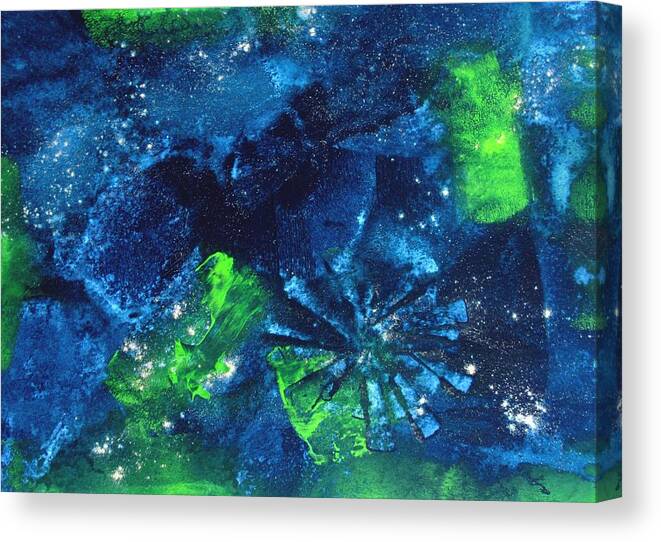 Abstract Canvas Print featuring the painting Chasing the Night by Louise Adams