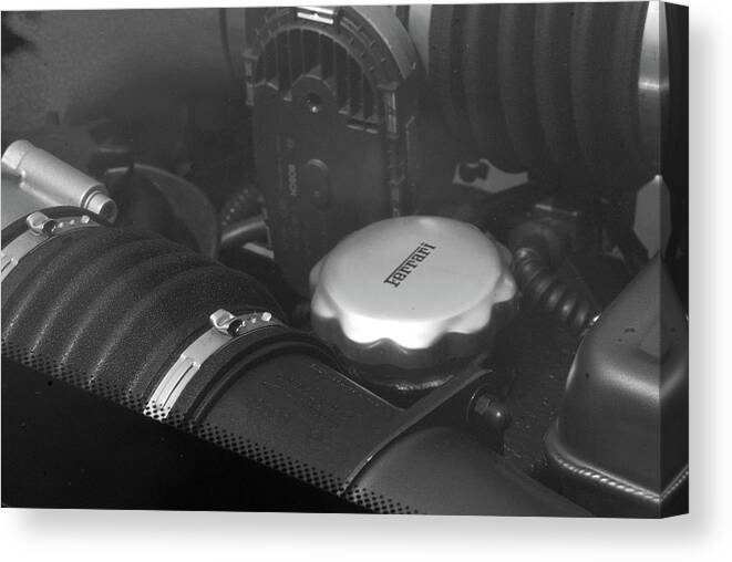 Automotive Details Canvas Print featuring the photograph Check the oil, please by John Schneider