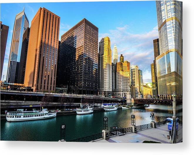 Chicago Canvas Print featuring the photograph Chicago Navy Pier by D Justin Johns
