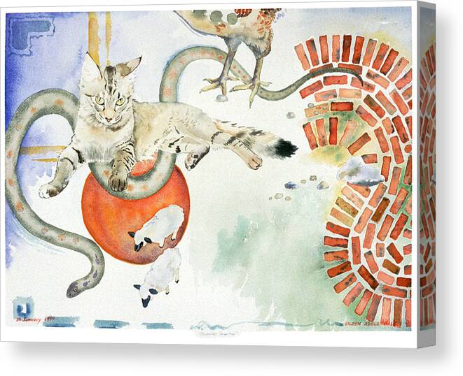 Surreal Canvas Print featuring the painting Chickenfoot Serpentine by Eileen Hale