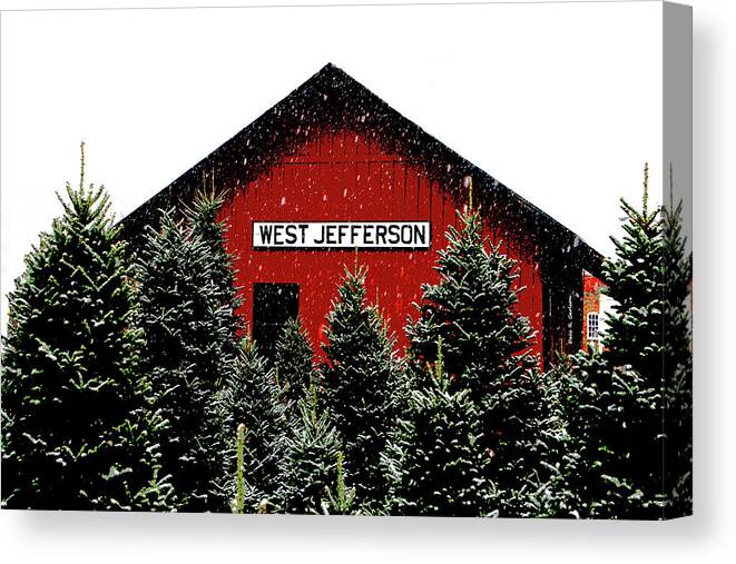 West Jefferson Nc Canvas Print featuring the photograph Christmas Town by Dale R Carlson