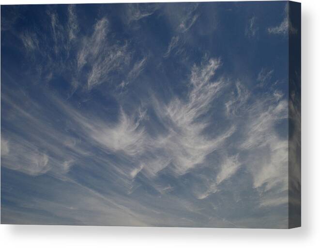 Abstract Canvas Print featuring the photograph Cirrus Cloud Strokes 2 by Lyle Crump