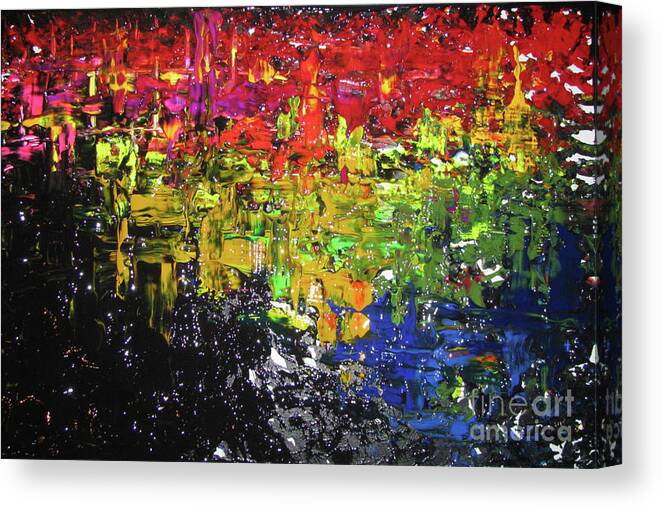 Abstract Canvas Print featuring the painting City Lights by Jacqueline Athmann