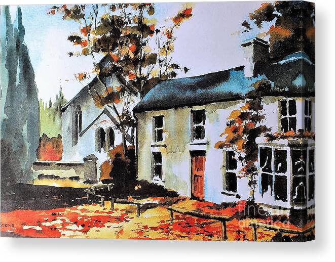  Canvas Print featuring the painting Clara Vale, Wicklow. by Val Byrne