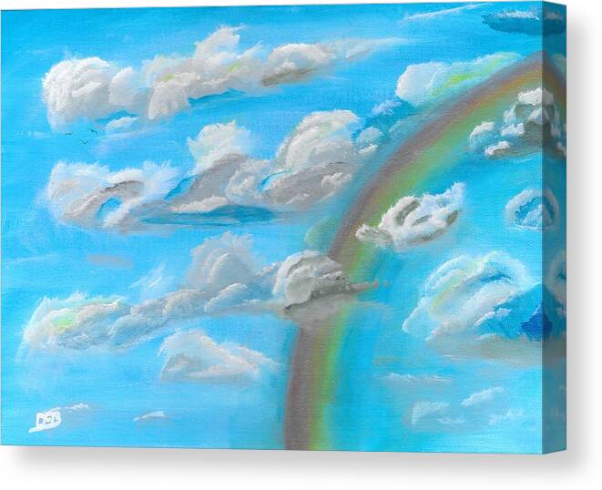 Clouds Canvas Print featuring the painting Cloud Busting by David Bigelow