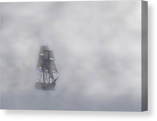 Tall Ship Canvas Print featuring the photograph Comes A Ghost by Mark Alder