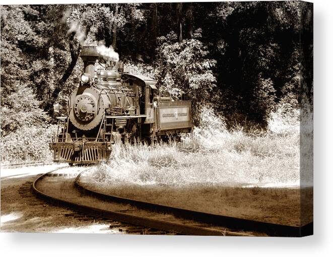 Train Canvas Print featuring the photograph Comin Round The Mountain by Donna Blackhall