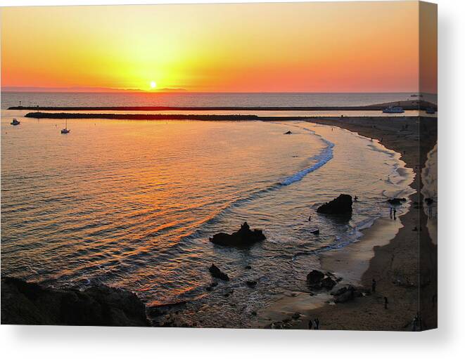 Corona Del Mar Canvas Print featuring the photograph Corona Del Mar Sunset by Eddie Yerkish