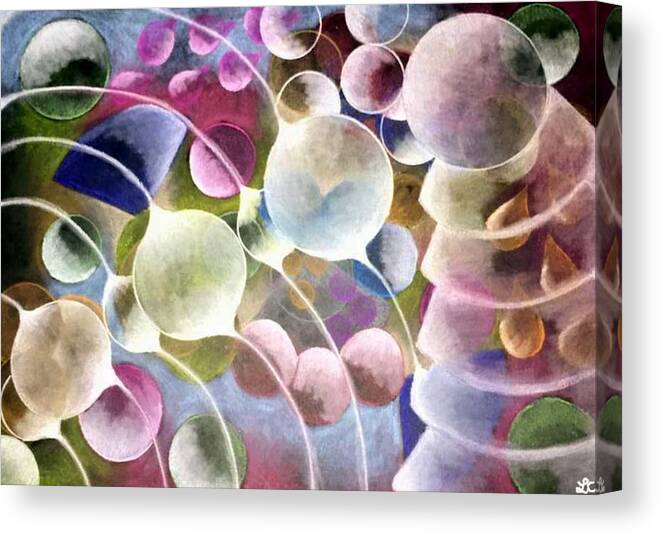 Cosmic Canvas Print featuring the pastel Cosmic Genomes II by Laurie's Intuitive