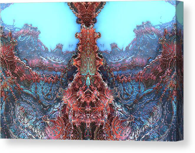 Sciencefiction Scifi Grunge Dystopian Fractal Fractalart Steampunk Mandelbulb3d Mandelbulb Canvas Print featuring the digital art Creature Feature by Hal Tenny