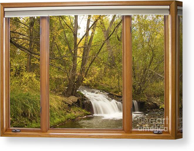 Colorado Canvas Print featuring the photograph Creek Waterfall Picture Window View by James BO Insogna