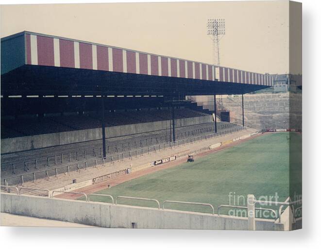 Crystal Palace Canvas Print featuring the photograph Crystal Palace - Selhurst Park - East Stand Arthur Wait 1 - 1980s by Legendary Football Grounds